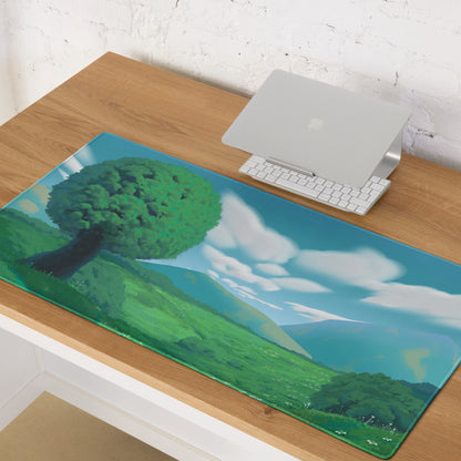 Azure Forest Landscape Mouse Pad - Landscape Mouse Pad Blue Green Desk Nature Calm Mood Minimalist Decor