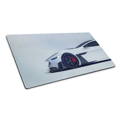 Velocity Car Themed Pad - Car White Silver Desk Modern Sleek Futuristic Minimalist High-Tech Esports Setup Photo