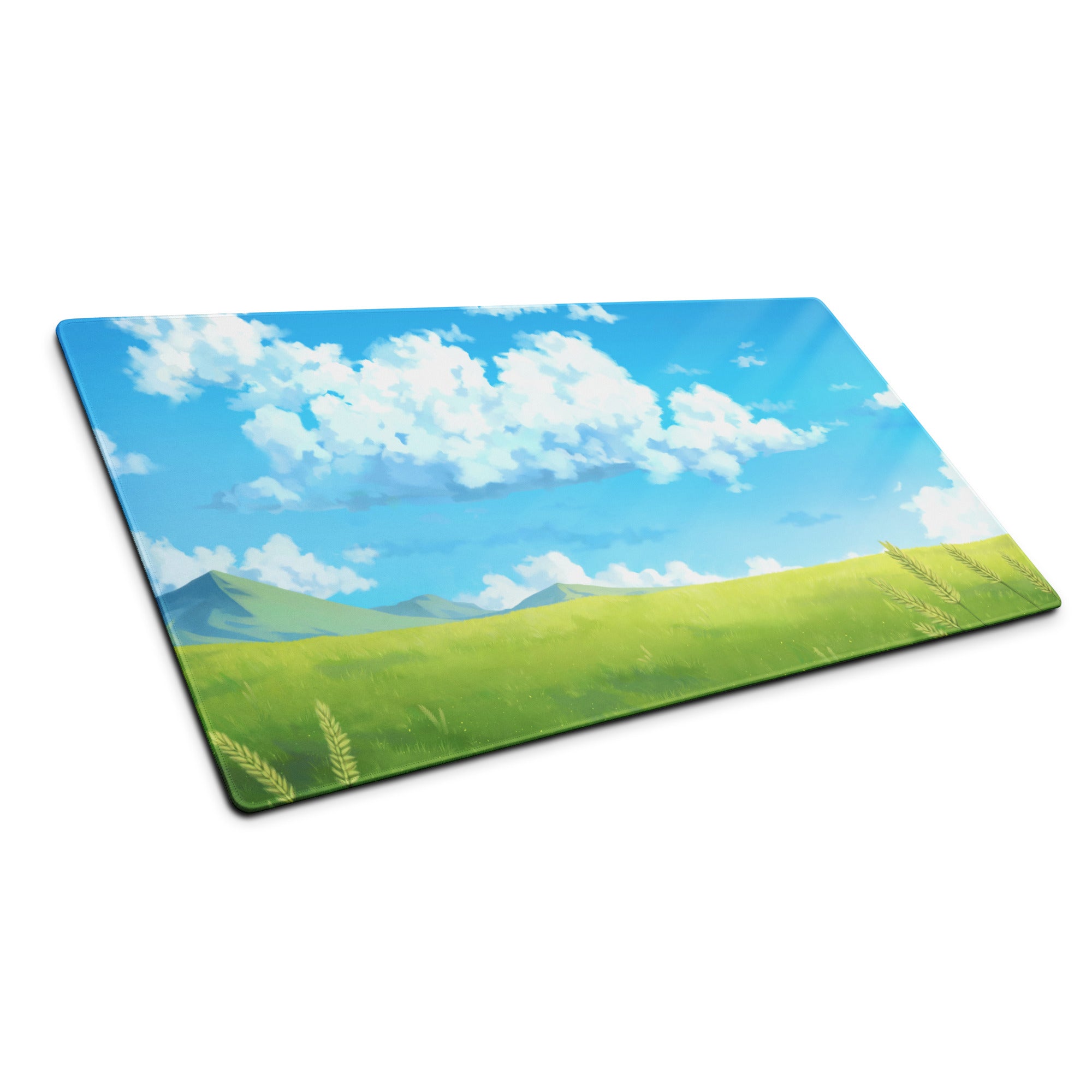 Skyscape Large Gaming Mouse Pad - Landscape Sky Blue Cloudy Nature Desk Mat For Gaming Calm Desk Decor Digital Art