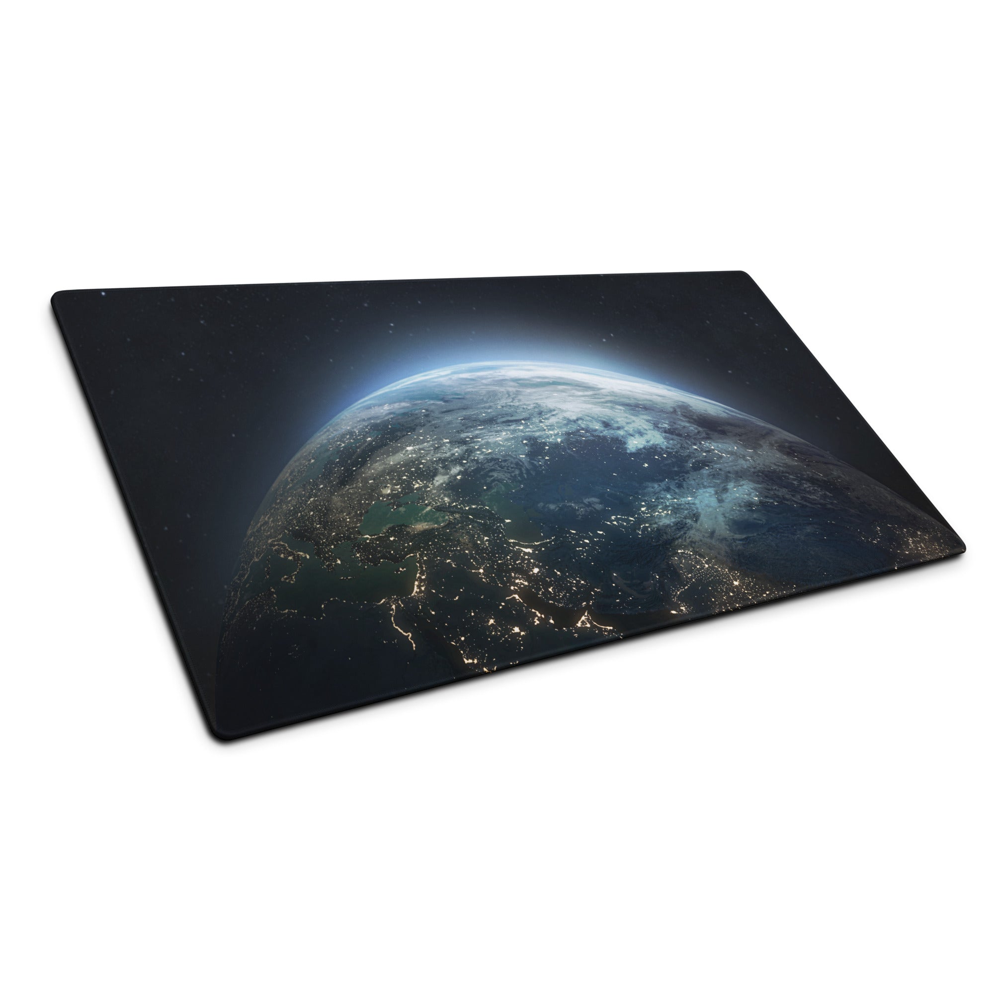 Cosmic Earth Gaming Mouse Pad - Earth Blue Space Gaming Desk Modern Cosmic Mood Minimalist Desk Decor Space Pad Digital