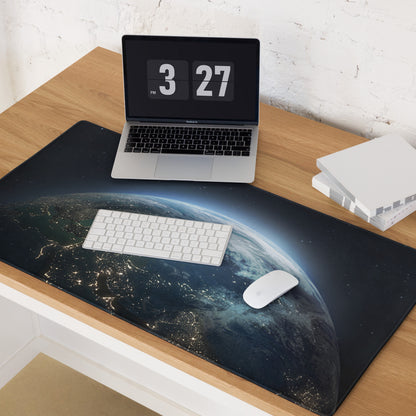 Cosmic Earth Gaming Mouse Pad - Earth Blue Space Gaming Desk Modern Cosmic Mood Minimalist Desk Decor Space Pad Digital
