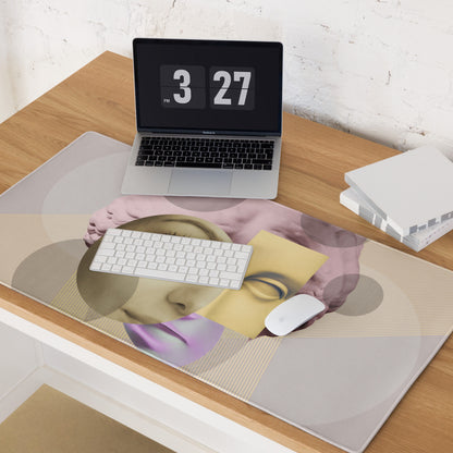 Geometric Pop Art Mouse Pad - Gaming Mouse Pad Pastel Pink Desk Abstract Calm Mood Minimalist Large Desk Mat Non Slip