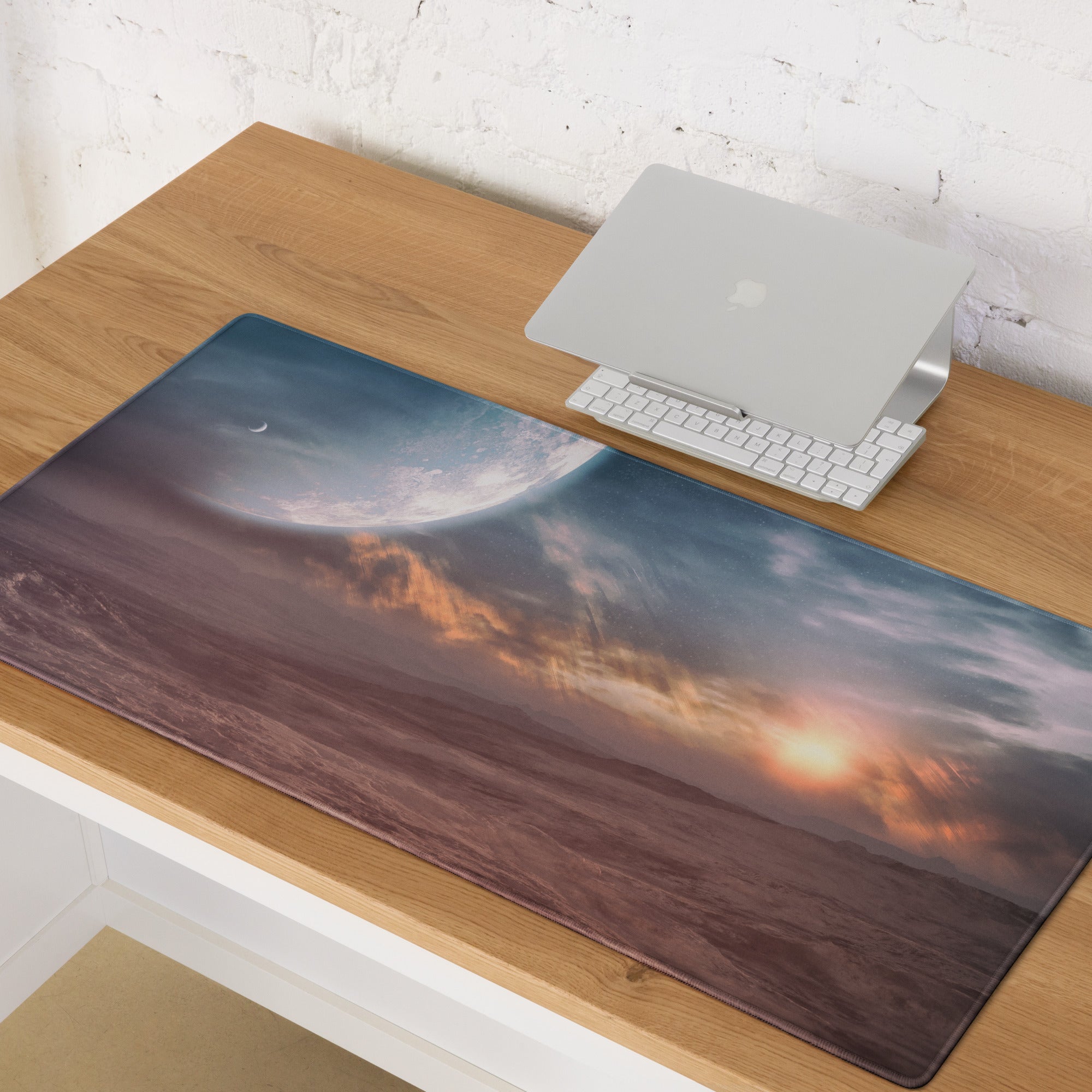 Cosmic Ocean Blue Planet Mouse Pad - Space Blue Desk Mouse Pad For Gaming Epic Cosmic Mood SciFi Decor Large Edge