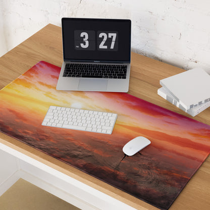 Sunset Beach Gaming Pad - Sunset Beach Scene Orange Pink Desk Setup Cinematic Warm Mood Modern Decor Large Pad Photo