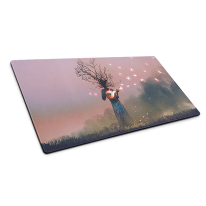 Dreamscape Guitar Tree Mouse Pad - Mouse Pad Large For Gaming Desk Pink Purple Surreal Digital Art Dreamy Mood Decor