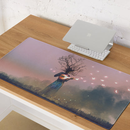 Dreamscape Guitar Tree Mouse Pad - Mouse Pad Large For Gaming Desk Pink Purple Surreal Digital Art Dreamy Mood Decor