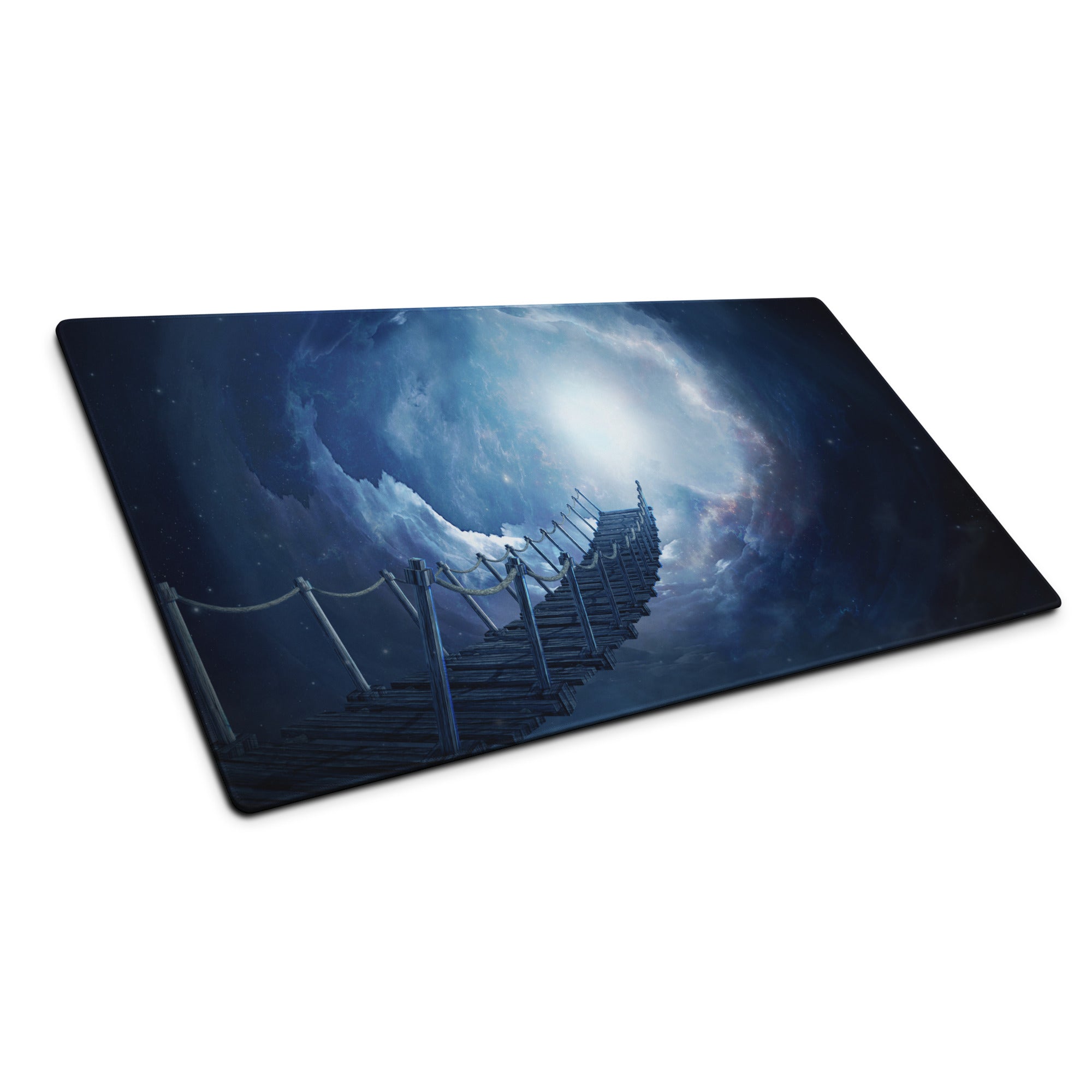 Cosmic Bridge Gaming Mouse Pad - Cosmic Bridge Deep Blue Gaming Desk Cinematic Epic Mood SciFi Modern Space Pad Art