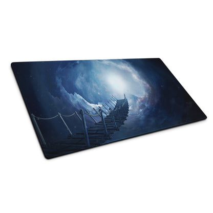 Cosmic Bridge Gaming Mouse Pad - Cosmic Bridge Deep Blue Gaming Desk Cinematic Epic Mood SciFi Modern Space Pad Art