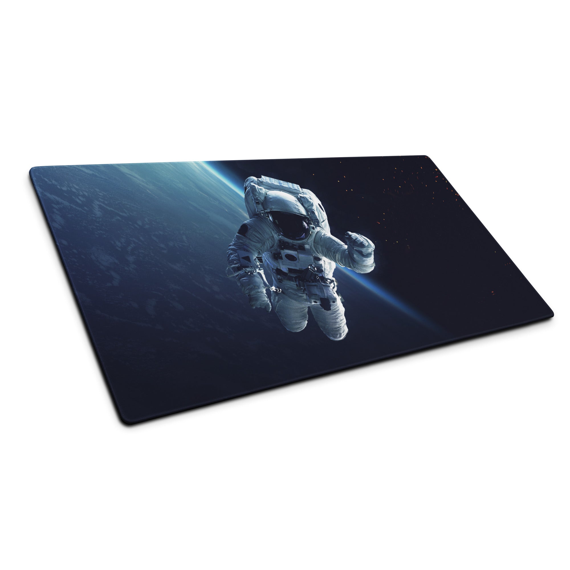 Cosmic Space Odyssey Gaming Mouse Pad - Astronaut Space Blue Black Gaming Mat Cinematic Sci Fi Moody Futuristic Space Themed Desk Mat