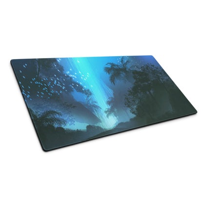 Azure Jungle Gaming Mouse Pad - Gaming Mouse Pad Blue Gradient Desk Setup Modern Calm Mood Minimalist Decor for Gamers