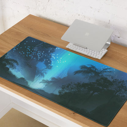 Azure Jungle Gaming Mouse Pad - Gaming Mouse Pad Blue Gradient Desk Setup Modern Calm Mood Minimalist Decor for Gamers