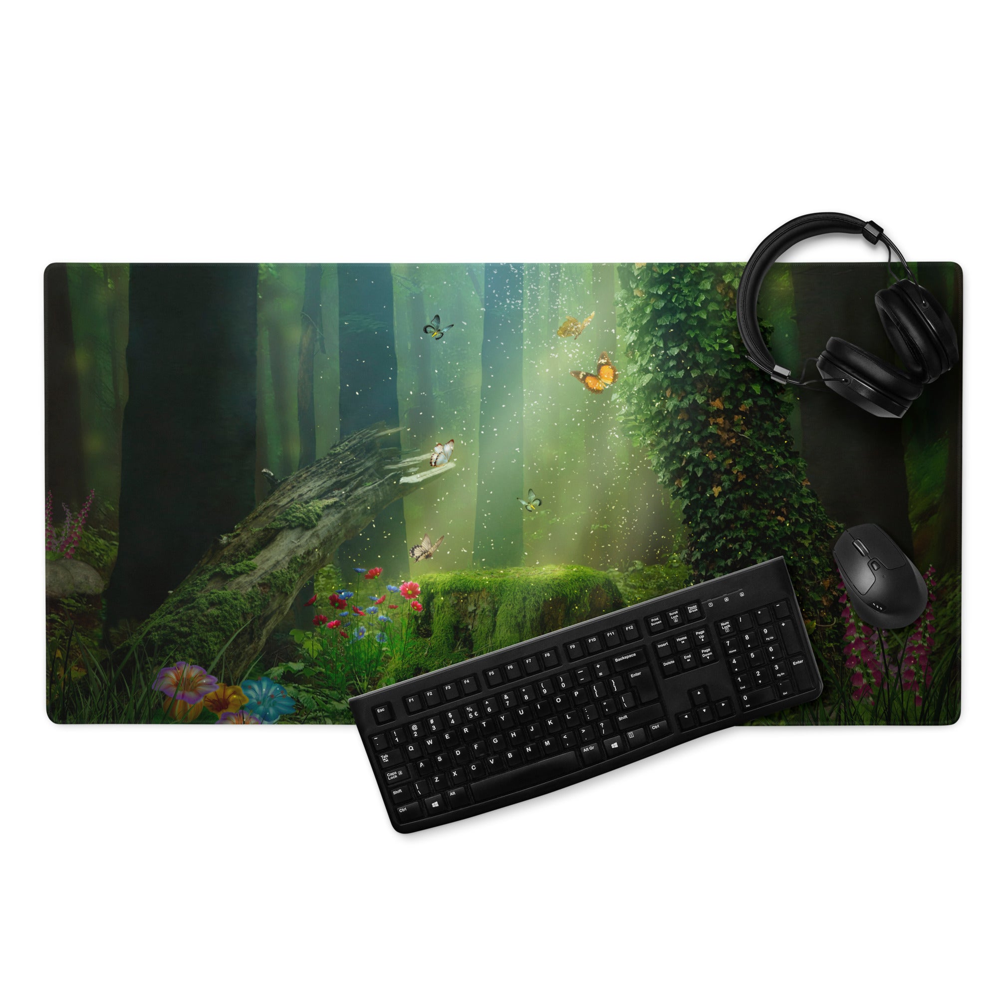 Enchanted Forest Mouse Pad - Forest Scene Green Mouse Pad For Gaming Whimsical Mood Forest Themed Non Slip Digital
