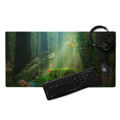 Enchanted Forest Mouse Pad - Forest Scene Green Mouse Pad For Gaming Whimsical Mood Forest Themed Non Slip Digital