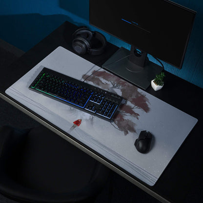 Stormbound Forest Gaming Mouse Pad - Tree Scene Blue Gray Mat Gaming Illustration Atmospheric Mood Desk Decor