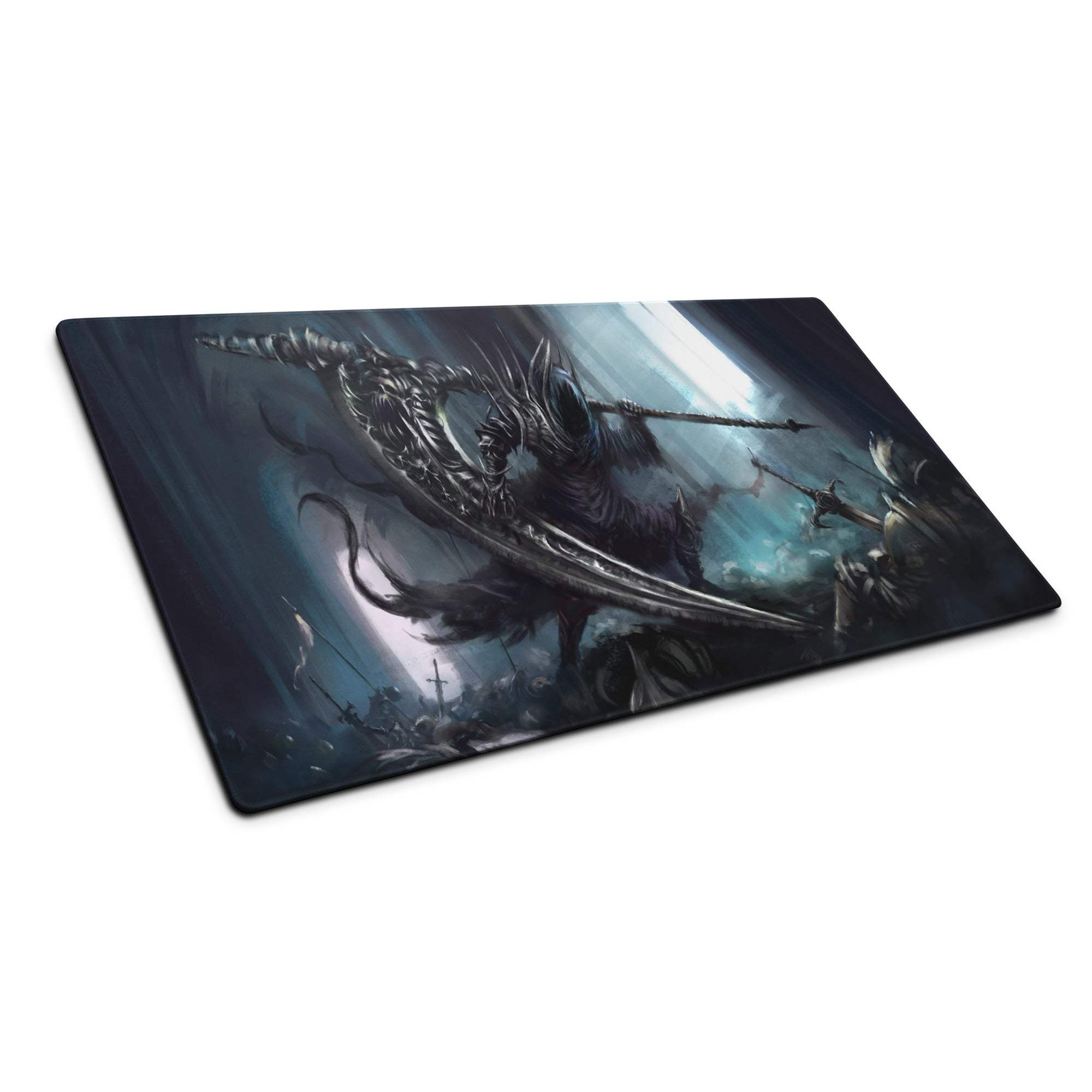 Epic Dark Fantasy Battle Mouse Pad - Gaming Mouse Pad Blue Black Dark Fantasy Digital Art Intense Mood Esports Decor