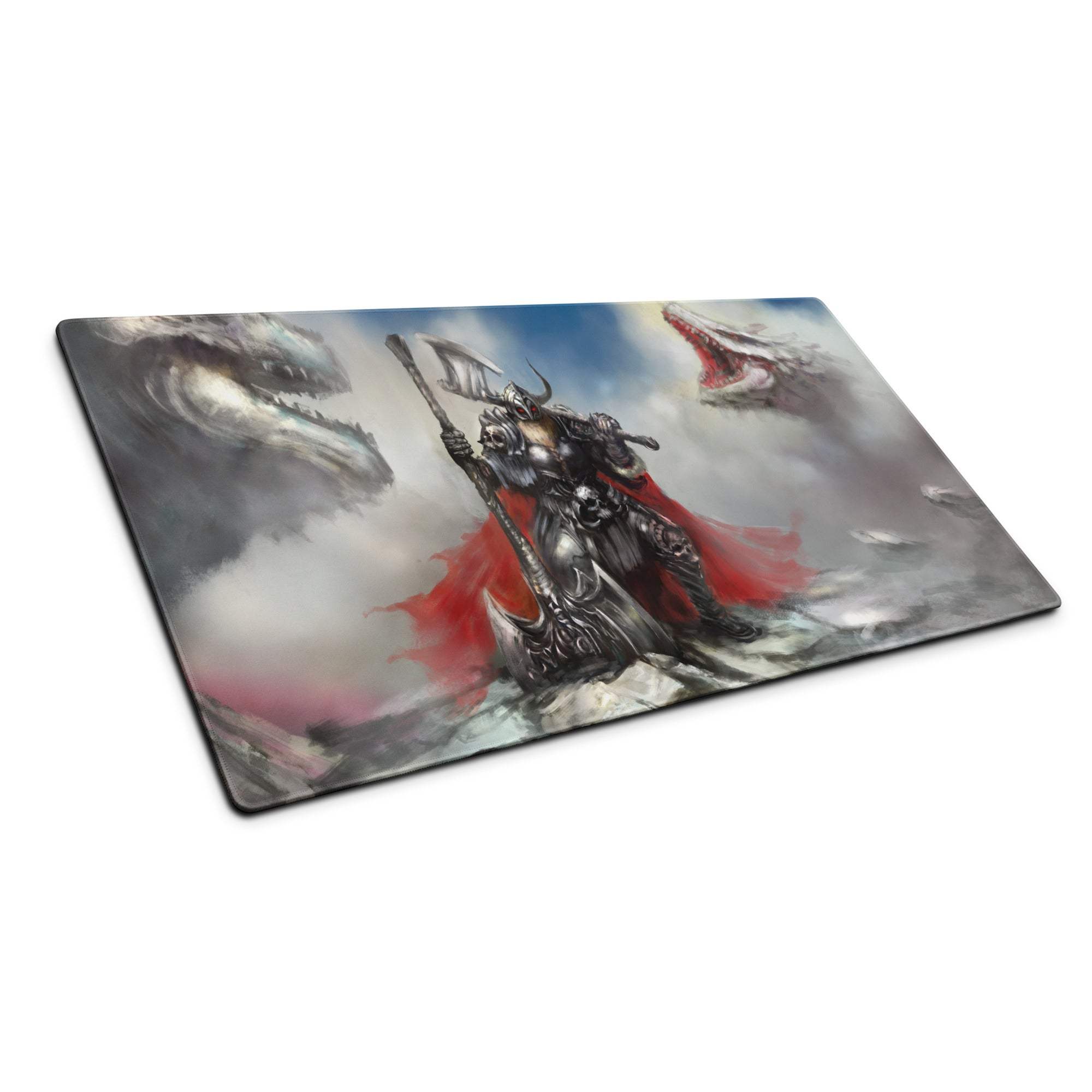Epic Fantasy Knight Mouse Pad - Knight Battle Mouse Pad Black Red Desk Epic Mood Dark Esports Dota CSGO Digital