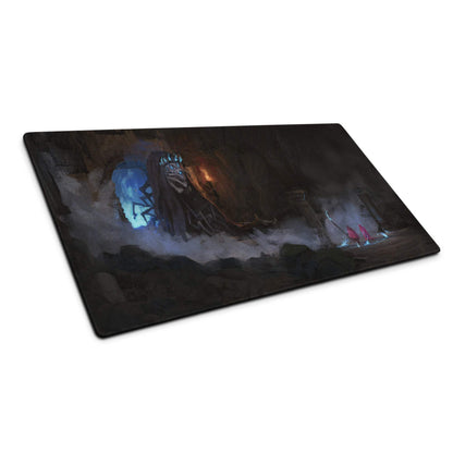 Nocturnal Fantasy Gaming Mouse Pad - Fantasy Mouse Pad, Dark Blue, Black, For Desk, Painterly Digital Art, Dramatic Mood
