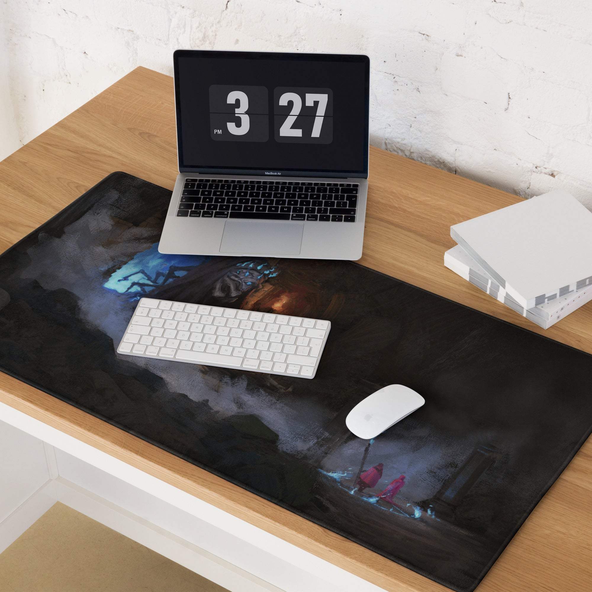 Nocturnal Fantasy Gaming Mouse Pad - Fantasy Mouse Pad, Dark Blue, Black, For Desk, Painterly Digital Art, Dramatic Mood