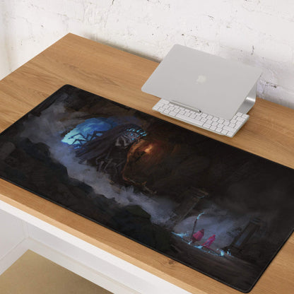 Nocturnal Fantasy Gaming Mouse Pad - Fantasy Mouse Pad, Dark Blue, Black, For Desk, Painterly Digital Art, Dramatic Mood