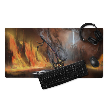 Inferno Dragon Gaming Mouse Pad - Dragon Red Black Gaming Desk Epic Mood Dark Fantasy Gamer Room Esports Digital Art