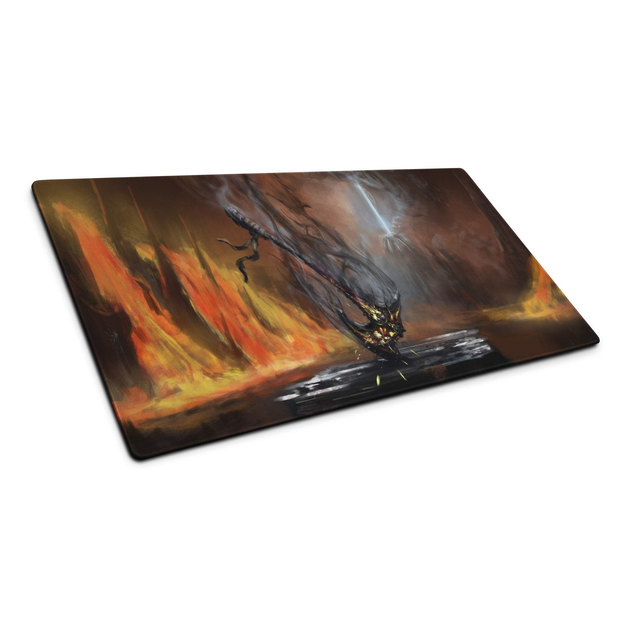 Inferno Dragon Gaming Mouse Pad - Dragon Red Black Gaming Desk Epic Mood Dark Fantasy Gamer Room Esports Digital Art
