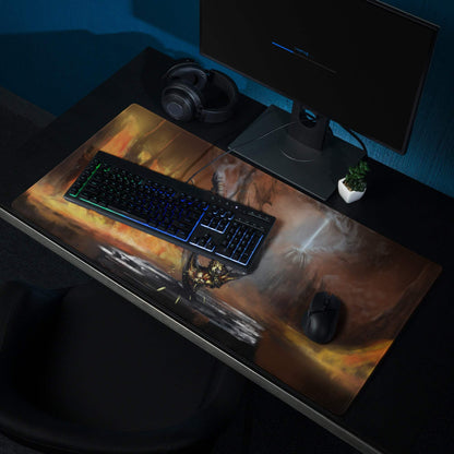 Inferno Dragon Gaming Mouse Pad - Dragon Red Black Gaming Desk Epic Mood Dark Fantasy Gamer Room Esports Digital Art