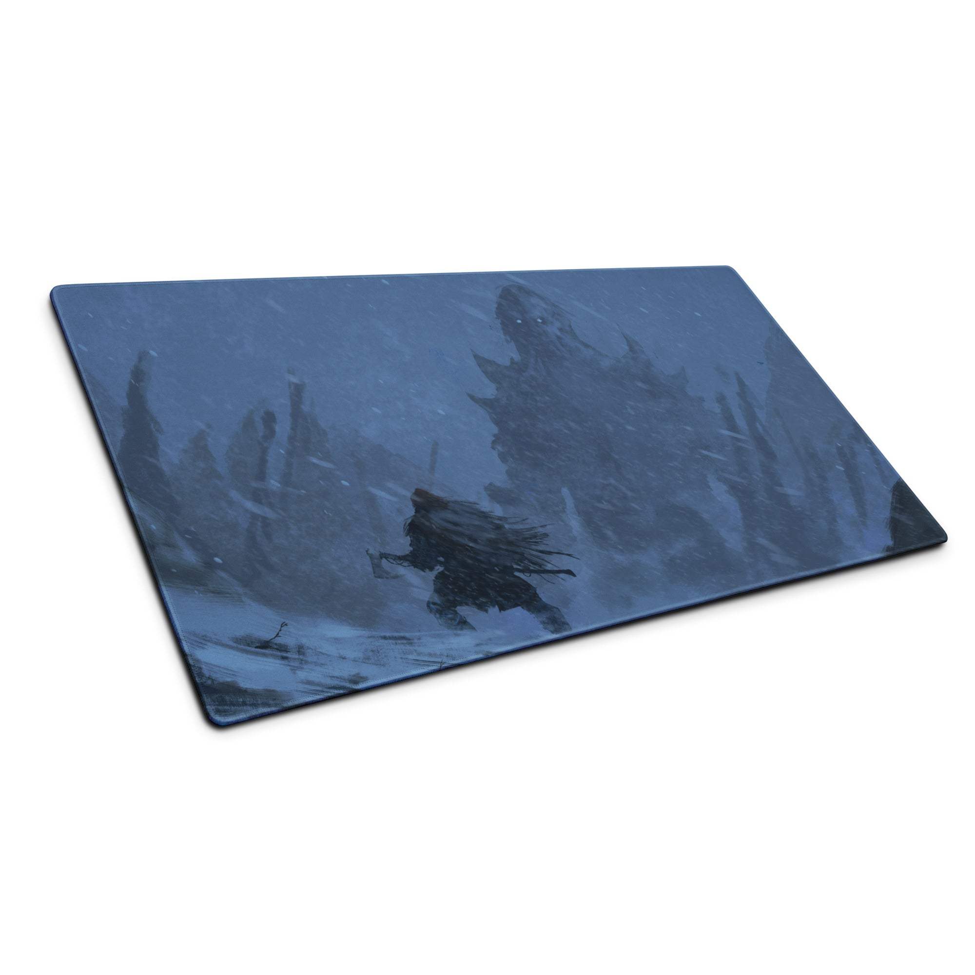 Blue Winter Scene Gaming Pad - Mouse Pad Blue For Gaming Desk Abstract Dynamic Modern Minimal Large Mat Digital Art