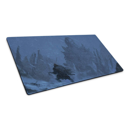 Blue Winter Scene Gaming Pad - Mouse Pad Blue For Gaming Desk Abstract Dynamic Modern Minimal Large Mat Digital Art