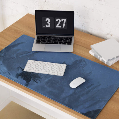 Blue Winter Scene Gaming Pad - Mouse Pad Blue For Gaming Desk Abstract Dynamic Modern Minimal Large Mat Digital Art