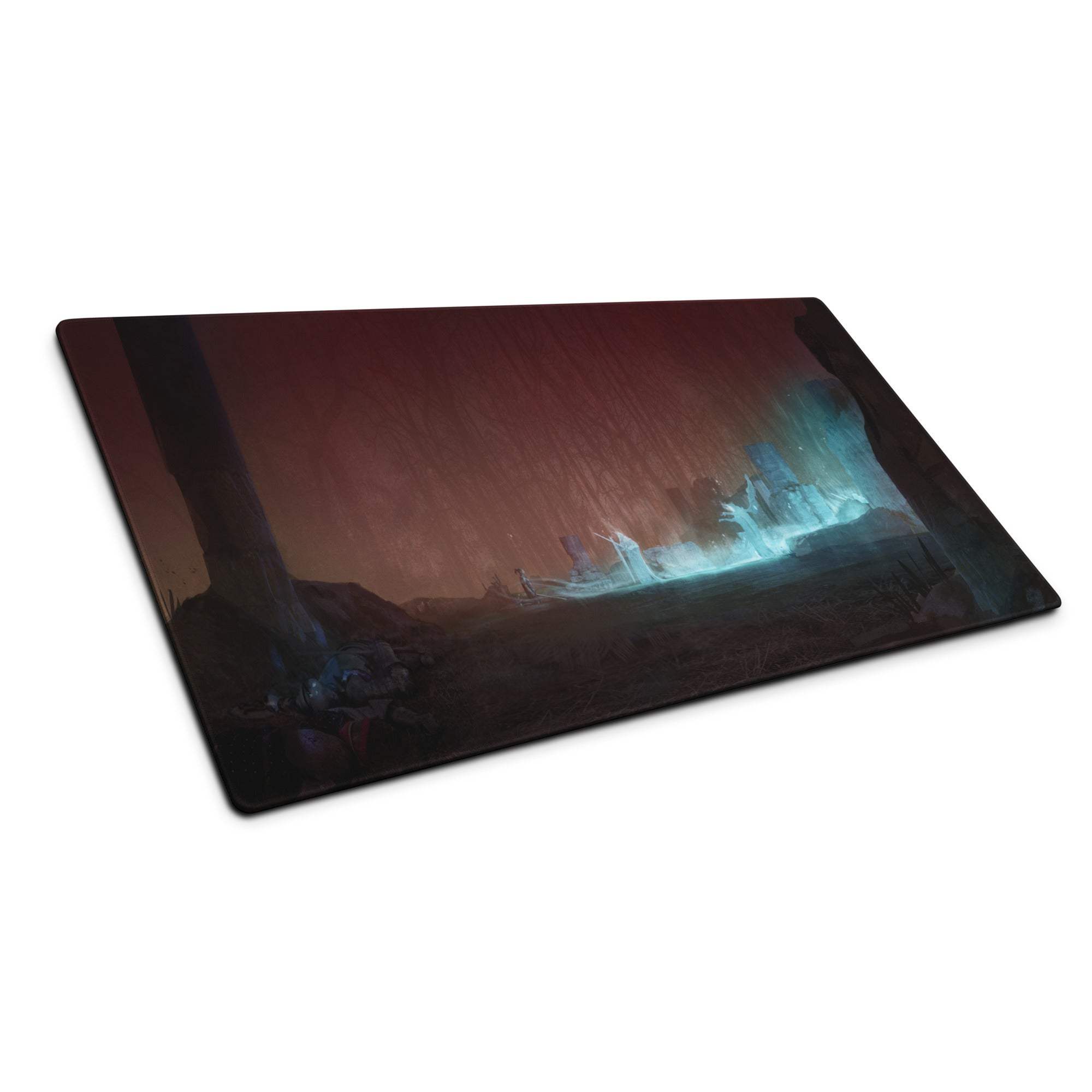 Immersive Night Landscape Mouse Pad - Gaming Mouse Pad, Dark Blue Teal Gradient, Desk Mat, Non Slip, Immersive Mood