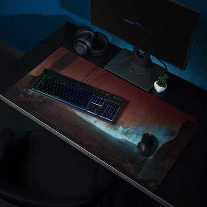 Immersive Night Landscape Mouse Pad - Gaming Mouse Pad, Dark Blue Teal Gradient, Desk Mat, Non Slip, Immersive Mood
