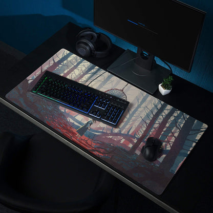 Dream Forest Dreamcatcher Pad - Forest Scene Blue Pink Desk Gaming Illustration Dreamy Mood Modern Boho Fantasy Art
