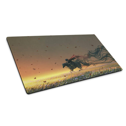 Epic Sunset Warrior Gaming Mouse Pad - Gaming Mouse Pad Orange Sunset Hues Gaming Desk Setup Cinematic Art Epic Mood