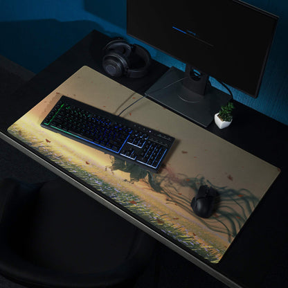 Epic Sunset Warrior Gaming Mouse Pad - Gaming Mouse Pad Orange Sunset Hues Gaming Desk Setup Cinematic Art Epic Mood