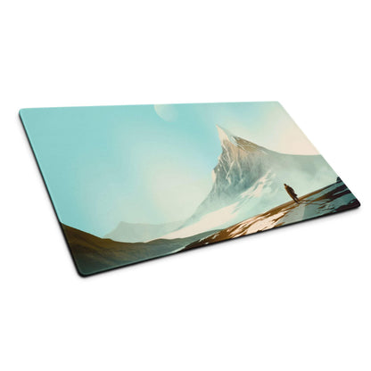 Alpine Mountain Landscape Mouse Pad - Mountain Landscape Teal Desk Mat Gaming Modern Calm Mood Minimalist Decor