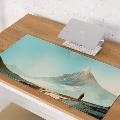 Alpine Mountain Landscape Mouse Pad - Mountain Landscape Teal Desk Mat Gaming Modern Calm Mood Minimalist Decor