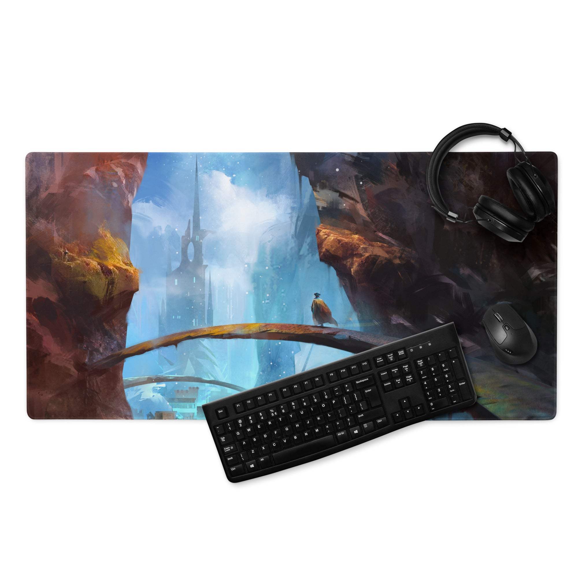 Celestial Nexus Gaming Mouse Pad - Gaming Mouse Pad Blue Brown Desktop Fantasy Epic Mood Decor Non Slip
