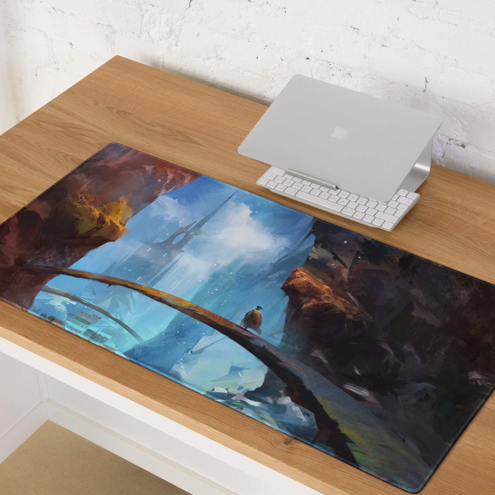 Celestial Nexus Gaming Mouse Pad - Gaming Mouse Pad Blue Brown Desktop Fantasy Epic Mood Decor Non Slip