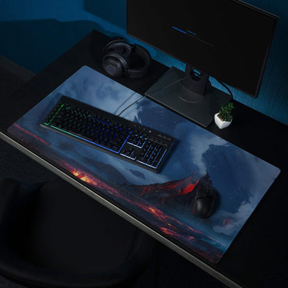 Aurora Nightscape Gaming Mouse Pad - Gaming Mouse Pad Blue Night Sky Lava Red Desk Setup Cinematic - Epic Moody Decor