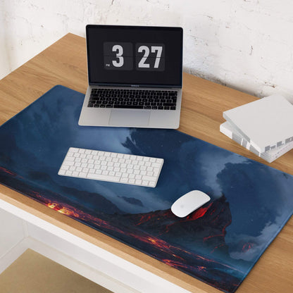 Aurora Nightscape Gaming Mouse Pad - Gaming Mouse Pad Blue Night Sky Lava Red Desk Setup Cinematic - Epic Moody Decor