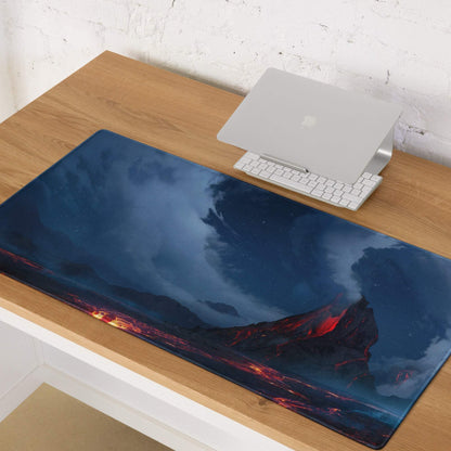 Aurora Nightscape Gaming Mouse Pad - Gaming Mouse Pad Blue Night Sky Lava Red Desk Setup Cinematic - Epic Moody Decor
