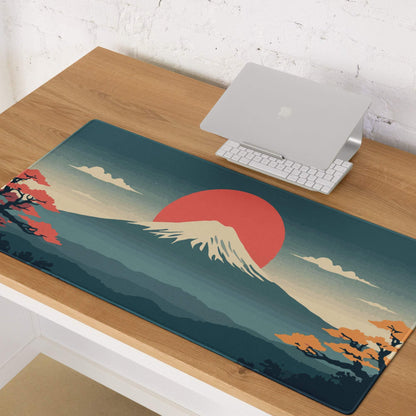 Serene Mountain Sunset Mouse Pad - Mountain Landscape Teal Sunset Gaming Desk Calming Mood Minimalist Decor Large Pad