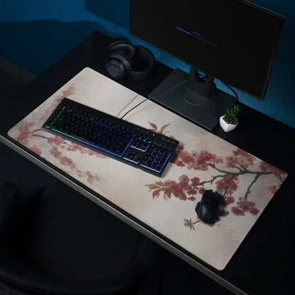 Floral Cherry Blossom Mouse Pad - Mouse Pad Pink Cream Floral Home Office Watercolor Soft Mood Floral Gaming Desk Mat