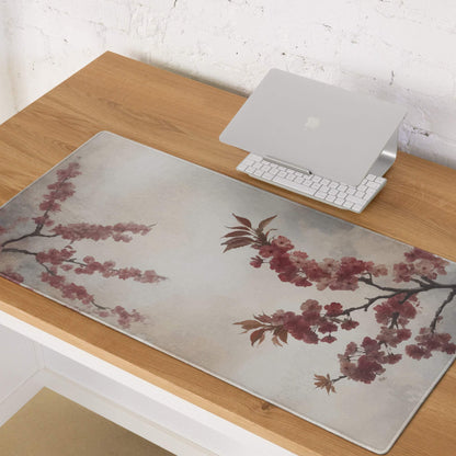 Floral Cherry Blossom Mouse Pad - Mouse Pad Pink Cream Floral Home Office Watercolor Soft Mood Floral Gaming Desk Mat