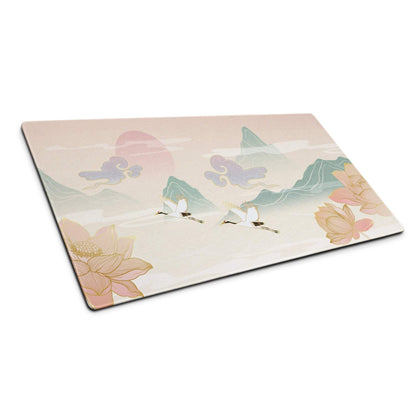 Pastel Zen Mountains Gaming Mouse Pad - Gaming Mouse Pad Pastel Pink Mint Landscape Zen Desk Calm Mood Minimalist Decor