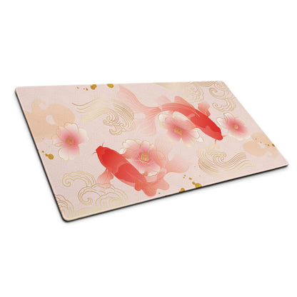 Blush Floral Gaming Mouse Pad - Gaming Mouse Pad, Blush Pink, Gold Accent, Elegant Mood, Modern Decor, Non Slip