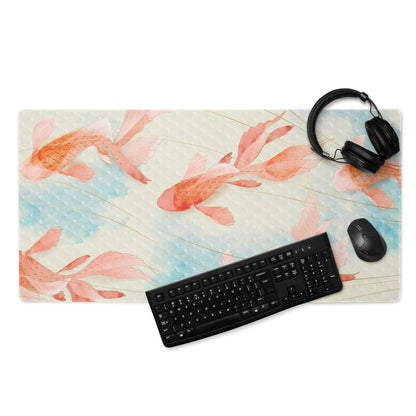 Pastel Koi Fish Mouse Pad - Koi Fish Mouse Pad Pastel Pink Blue Calm Mood Minimalist Gaming Desk Mat Watercolor