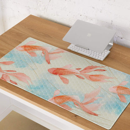 Pastel Koi Fish Mouse Pad - Koi Fish Mouse Pad Pastel Pink Blue Calm Mood Minimalist Gaming Desk Mat Watercolor