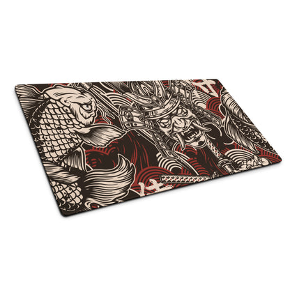 Dragon Ink Gaming Pad - Dragon Black White Red Gaming Desk Graphic Art, Bold Urban Mood, CSGO Dota Mat, Vector Artwork