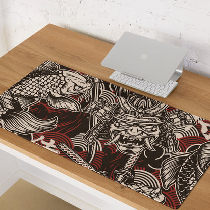 Dragon Ink Gaming Pad - Dragon Black White Red Gaming Desk Graphic Art, Bold Urban Mood, CSGO Dota Mat, Vector Artwork